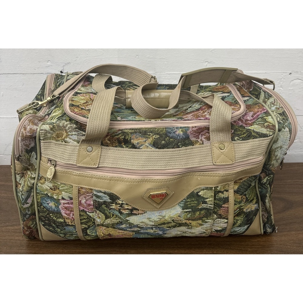 EUC Vintage Floral Print Adolfo Travel Bag Luggage Large